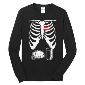 Skeleton Pregnancy Taco Beer Xray Halloween Soon Dad. Tall Long Sleeve T-Shirt