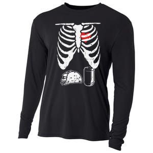 Skeleton Pregnancy Taco Beer Xray Halloween Soon Dad. Cooling Performance Long Sleeve Crew