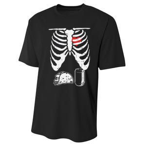 Skeleton Pregnancy Taco Beer Xray Halloween Soon Dad. Performance Sprint T-Shirt