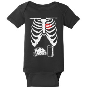 Skeleton Pregnancy Taco Beer Xray Halloween Soon Dad. Baby Bodysuit