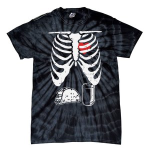 Skeleton Pregnancy Taco Beer Xray Halloween Soon Dad. Tie-Dye T-Shirt