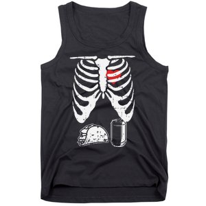 Skeleton Pregnancy Taco Beer Xray Halloween Soon Dad. Tank Top