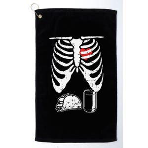 Skeleton Pregnancy Taco Beer Xray Halloween Soon Dad. Platinum Collection Golf Towel