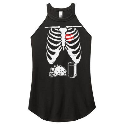 Skeleton Pregnancy Taco Beer Xray Halloween Soon Dad. Women’s Perfect Tri Rocker Tank