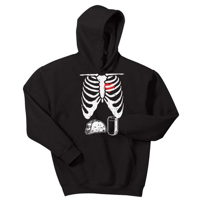 Skeleton Pregnancy Taco Beer Xray Halloween Soon Dad. Kids Hoodie