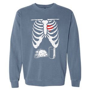 Skeleton Pregnancy Taco Beer Xray Halloween Soon Dad. Garment-Dyed Sweatshirt