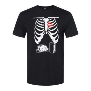 Skeleton Pregnancy Taco Beer Xray Halloween Soon Dad. Softstyle CVC T-Shirt