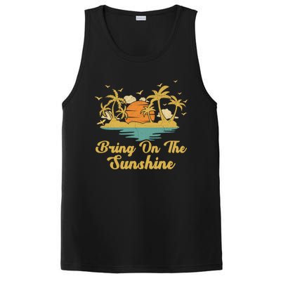 Sunset Palm Tree Beach Vacation Bring On The Sunshine Summer Gift PosiCharge Competitor Tank