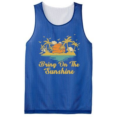 Sunset Palm Tree Beach Vacation Bring On The Sunshine Summer Gift Mesh Reversible Basketball Jersey Tank