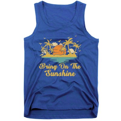 Sunset Palm Tree Beach Vacation Bring On The Sunshine Summer Gift Tank Top