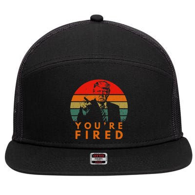 Sunset President Trump Victory 2024 Biden YouRe Fired 7 Panel Mesh Trucker Snapback Hat