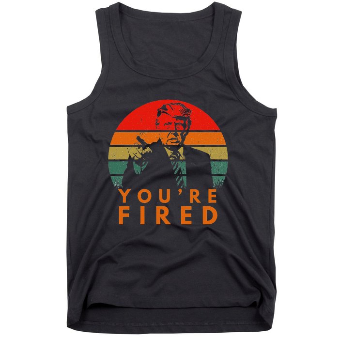 Sunset President Trump Victory 2024 Biden YouRe Fired Tank Top