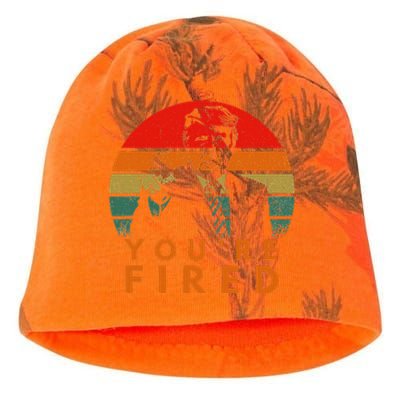 Sunset President Trump Victory 2024 Biden YouRe Fired Kati - Camo Knit Beanie