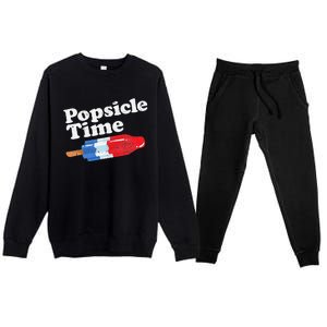 Summer Popsicle Time Funny Bomb Retro 80s Pop Vacation Gift Premium Crewneck Sweatsuit Set