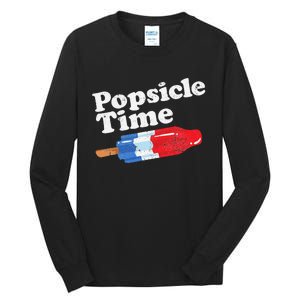 Summer Popsicle Time Funny Bomb Retro 80s Pop Vacation Gift Tall Long Sleeve T-Shirt