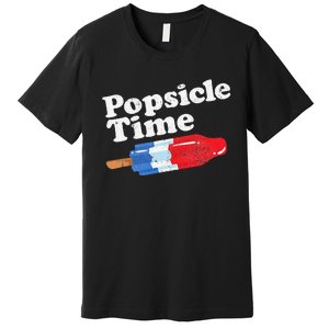 Summer Popsicle Time Funny Bomb Retro 80s Pop Vacation Gift Premium T-Shirt