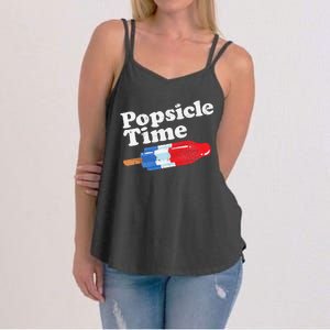 Summer Popsicle Time Funny Bomb Retro 80s Pop Vacation Gift Women's Strappy Tank