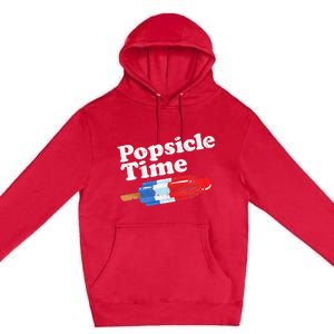 Summer Popsicle Time Funny Bomb Retro 80s Pop Vacation Gift Premium Pullover Hoodie