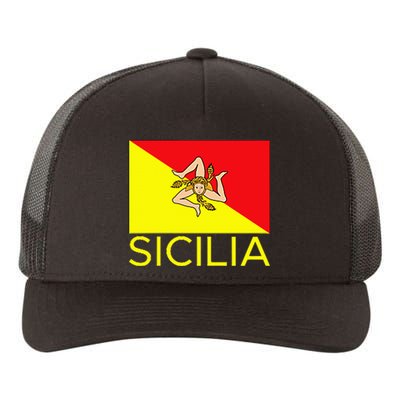 Sicilia Pallermo Triskelion Flag Yupoong Adult 5-Panel Trucker Hat