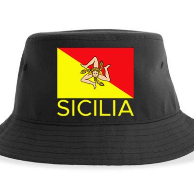 Sicilia Pallermo Triskelion Flag Sustainable Bucket Hat