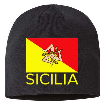 Sicilia Pallermo Triskelion Flag Sustainable Beanie