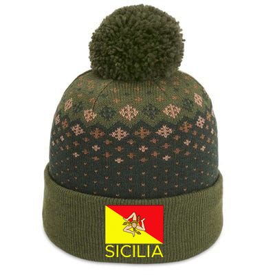 Sicilia Pallermo Triskelion Flag The Baniff Cuffed Pom Beanie