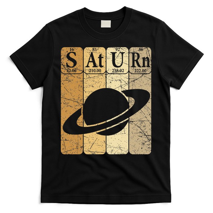 Saturn Periodic Table Elements Saturn Planet Space Nerd T-Shirt