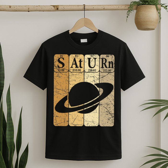 Saturn Periodic Table Elements Saturn Planet Space Nerd T-Shirt