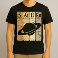 Saturn Periodic Table Elements Saturn Planet Space Nerd T-Shirt