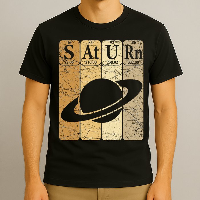 Saturn Periodic Table Elements Saturn Planet Space Nerd T-Shirt