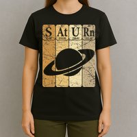 Saturn Periodic Table Elements Saturn Planet Space Nerd T-Shirt