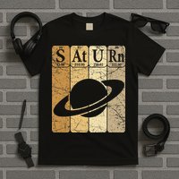 Saturn Periodic Table Elements Saturn Planet Space Nerd T-Shirt