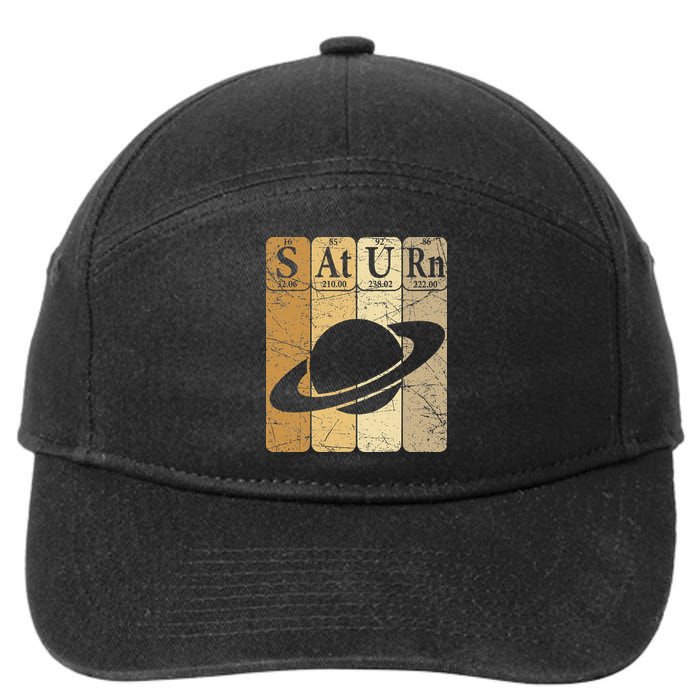 Saturn Periodic Table Elements Saturn Planet Space Nerd 7-Panel Snapback Hat