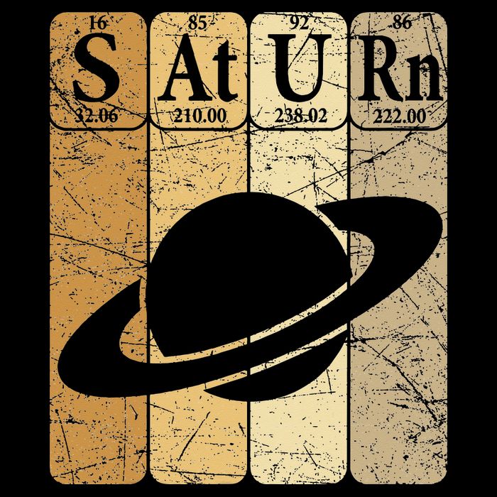 Saturn Periodic Table Elements Saturn Planet Space Nerd 7-Panel Snapback Hat
