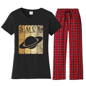 Saturn Periodic Table Elements Saturn Planet Space Nerd Women's Flannel Pajama Set