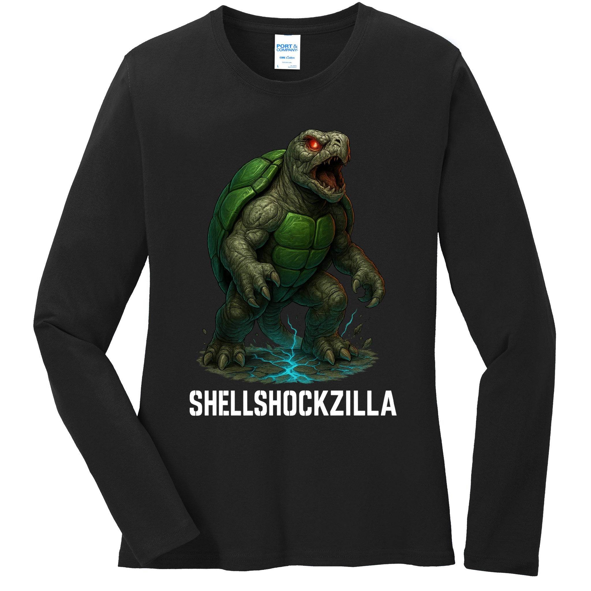 Shellshockzilla Parody Turtle Ladies Long Sleeve Shirt