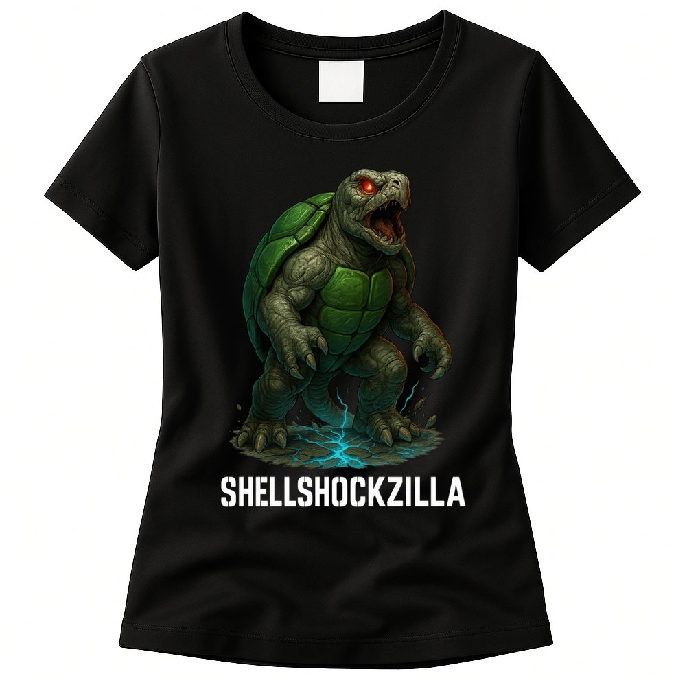 Shellshockzilla Parody Turtle Womens T-Shirt