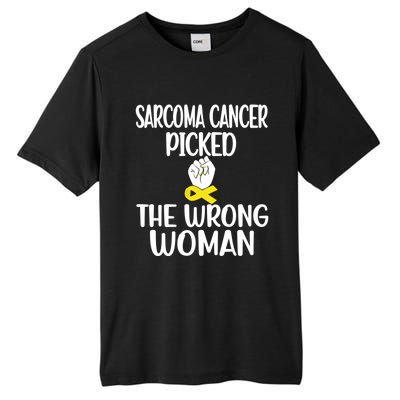 Sarcoma Picked The Wrong Sarcoma Cancer Survivor Cute Gift Tall Fusion ChromaSoft Performance T-Shirt