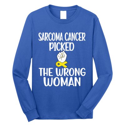 Sarcoma Picked The Wrong Sarcoma Cancer Survivor Cute Gift Long Sleeve Shirt