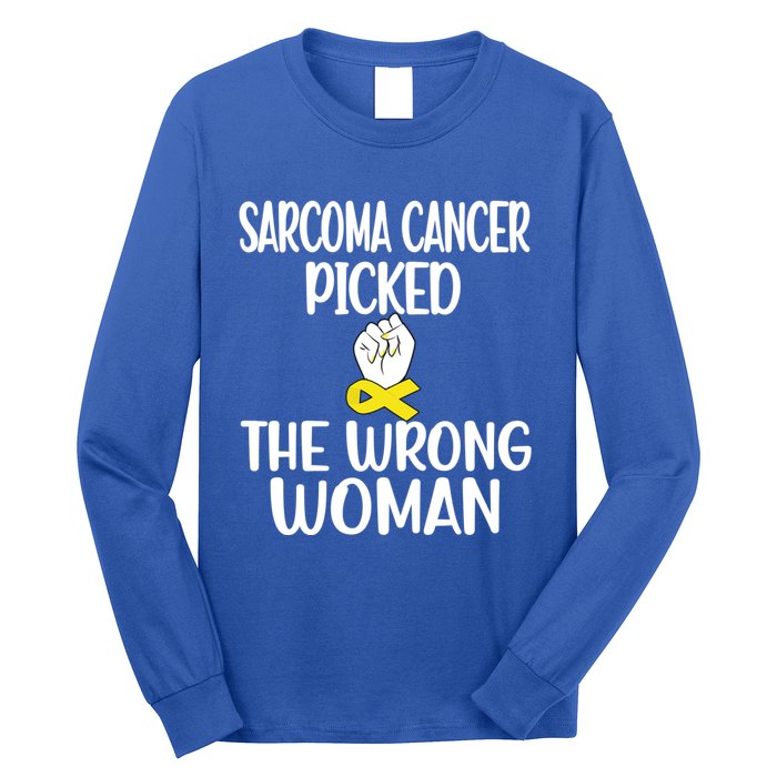 Sarcoma Picked The Wrong Sarcoma Cancer Survivor Cute Gift Long Sleeve Shirt