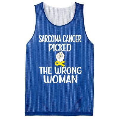 Sarcoma Picked The Wrong Sarcoma Cancer Survivor Cute Gift Mesh Reversible Basketball Jersey Tank