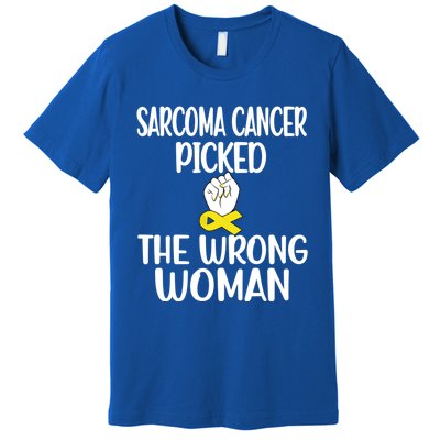 Sarcoma Picked The Wrong Sarcoma Cancer Survivor Cute Gift Premium T-Shirt