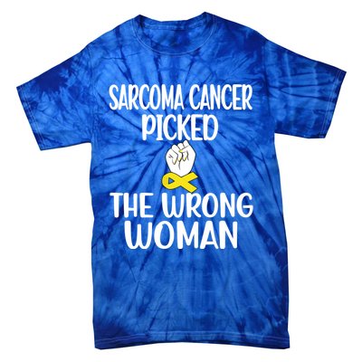 Sarcoma Picked The Wrong Sarcoma Cancer Survivor Cute Gift Tie-Dye T-Shirt