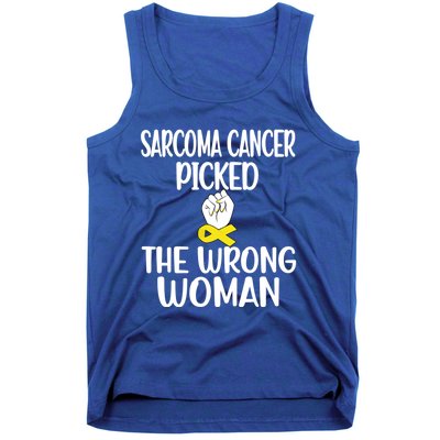 Sarcoma Picked The Wrong Sarcoma Cancer Survivor Cute Gift Tank Top