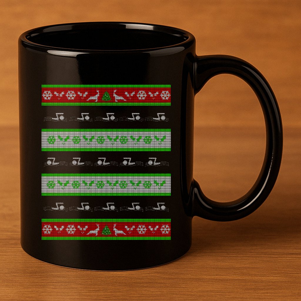 Swimmer Present Ugly Christmas 11oz C Handle Ceramic Mug
