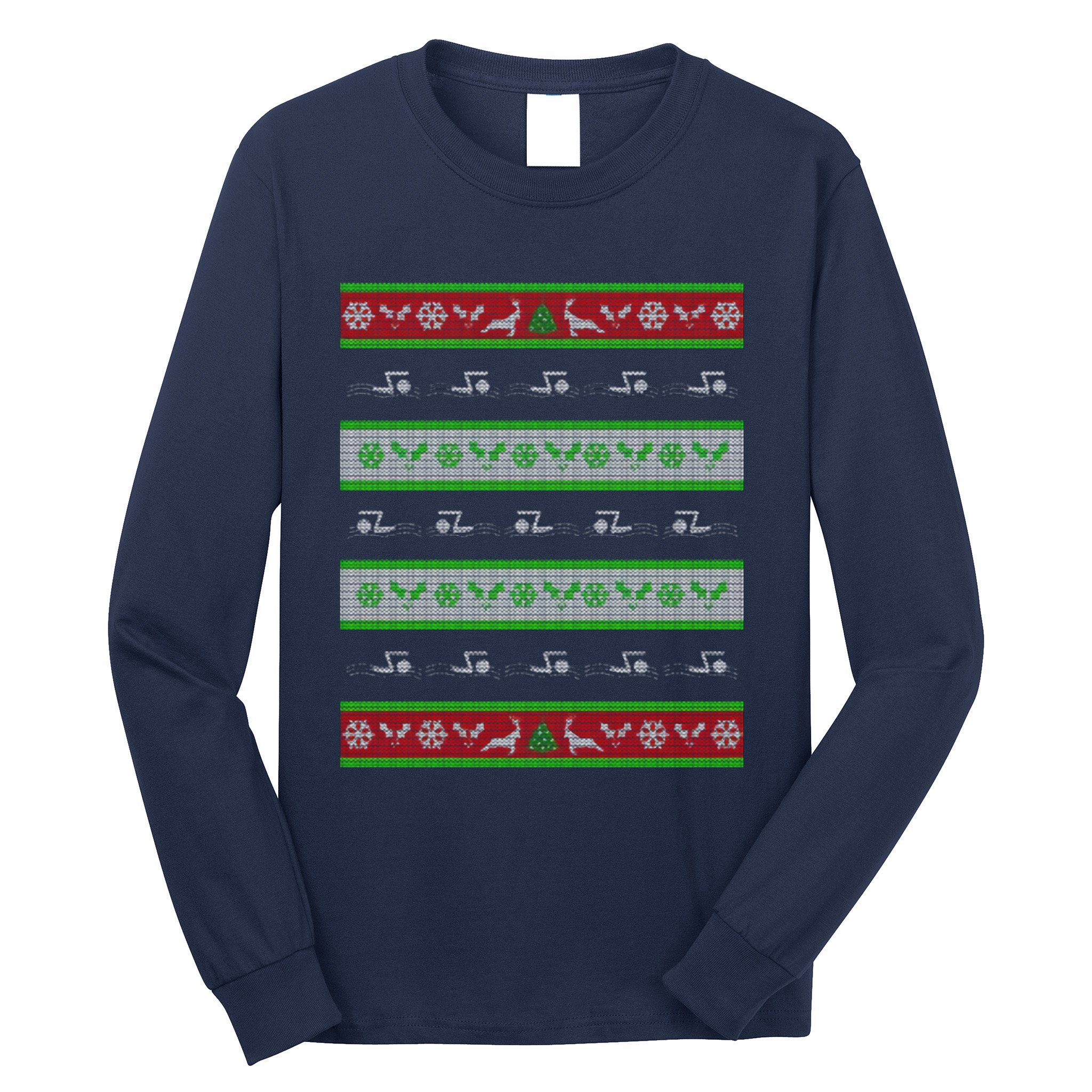 Swimmer Present Ugly Christmas Long Sleeve Shirt