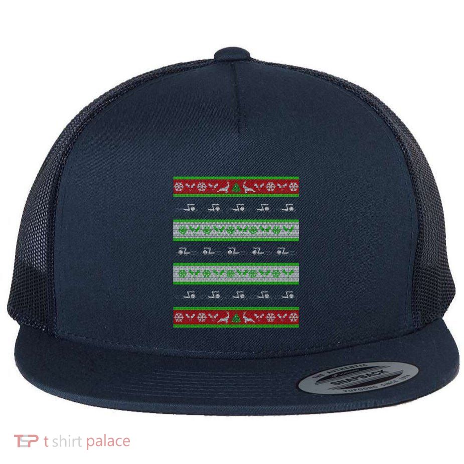 Swimmer Present Ugly Christmas Flatbill Hat