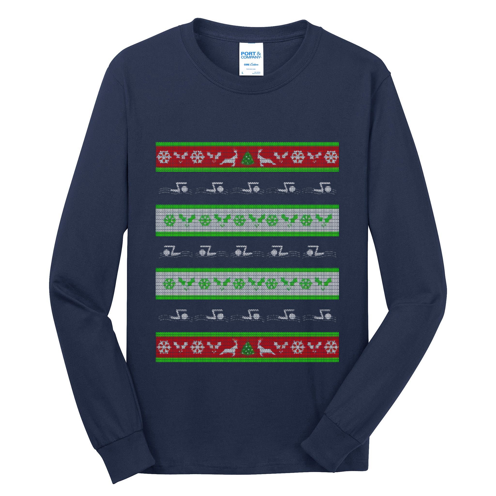 Swimmer Present Ugly Christmas Tall Long Sleeve T-Shirt
