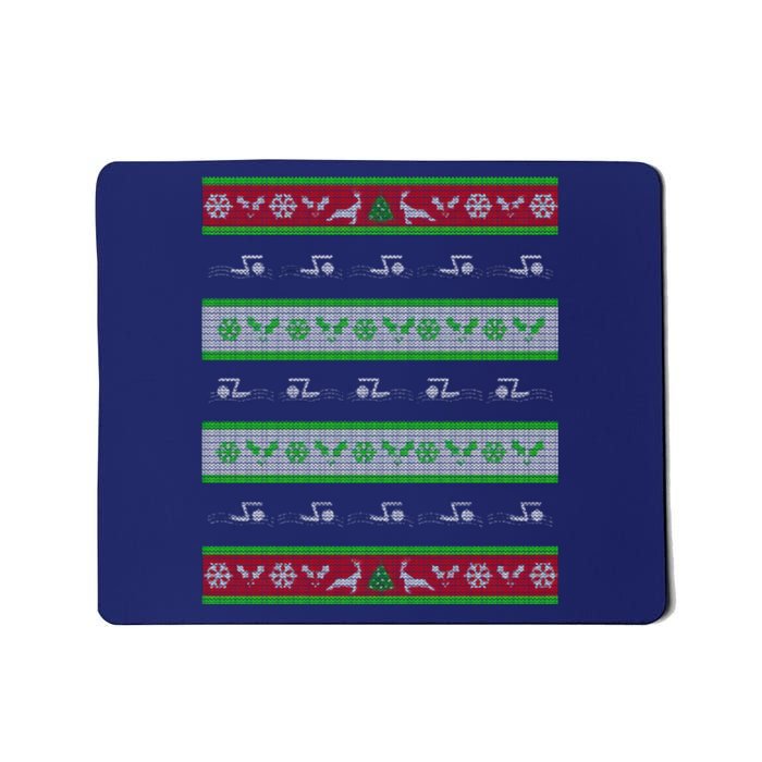 Swimmer Present Ugly Christmas Mousepad