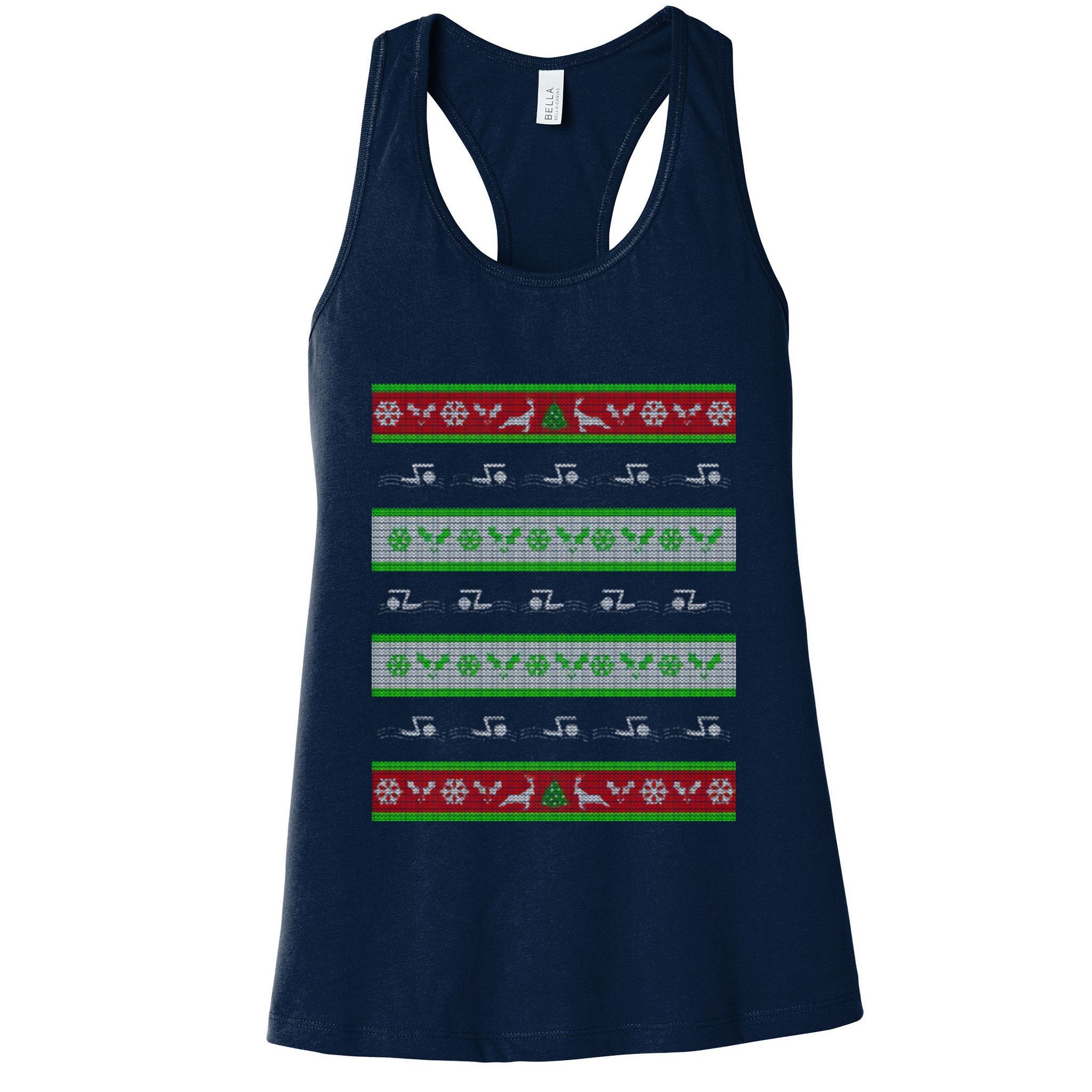 Swimmer Present Ugly Christmas Womens Tank Top